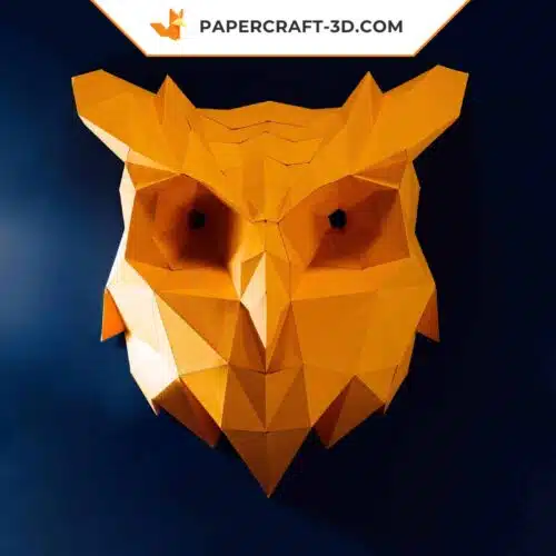 Papercraft Tête de Chouette origami papier 3D