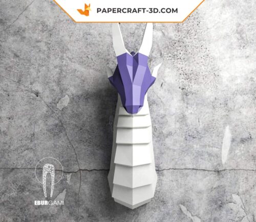 Papercraft tête de dragon origami papier 3D