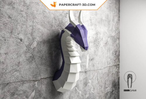 Papercraft tête de dragon origami papier 3D
