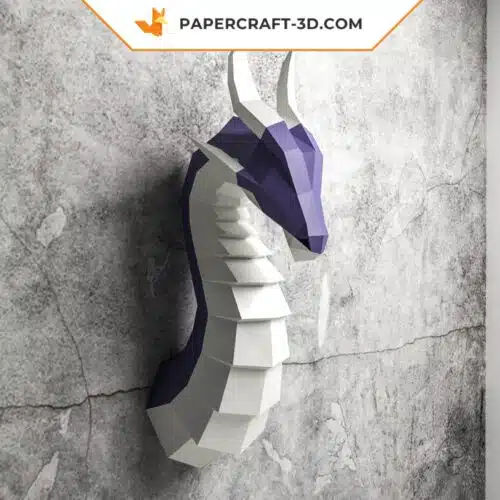 Papercraft testa di drago in origami 3D