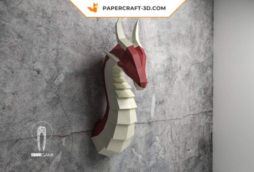Papercraft tête de dragon origami papier 3D