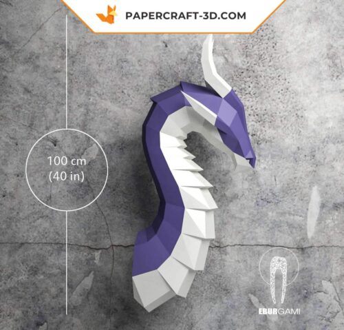 Papercraft tête de dragon origami papier 3D