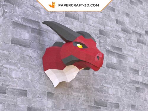 Papercraft testa di drago in origami 3D - immagine 5