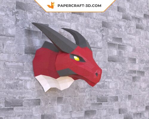Papercraft testa di drago in origami 3D - immagine 6