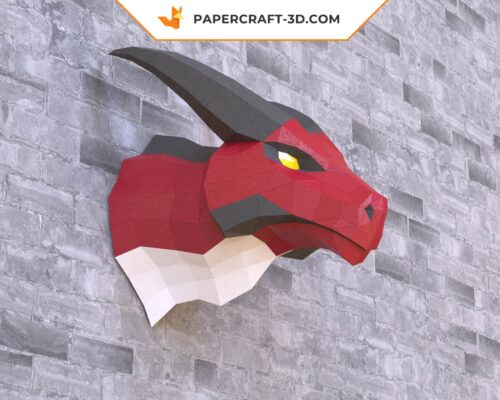 Papercraft testa di drago in origami 3D - immagine 7