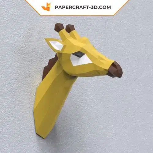 Papercraft Giraffenkopf in 3D-Origami