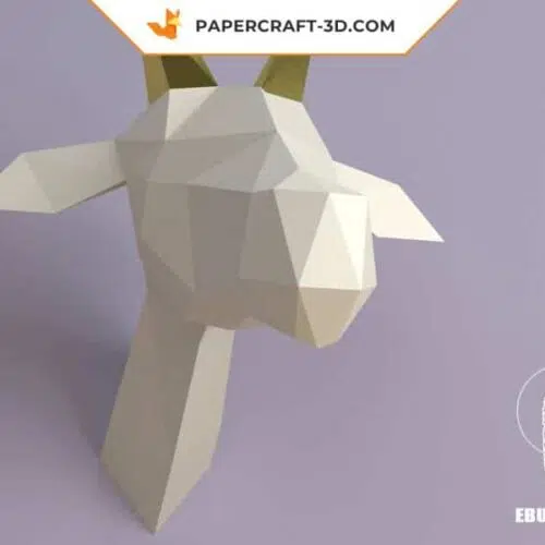 Papercraft cabeza de jirafa en origami 3D