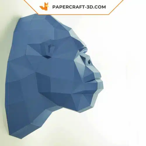 Papercraft Gorilla-Kopf in 3D-Origami