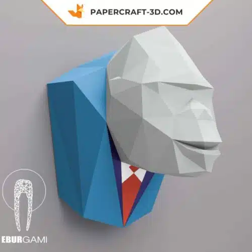 Papercraft tête de gorille origami papier 3D