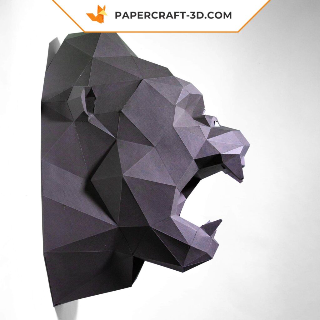 Papercraft tête de King Kong en origami 3D