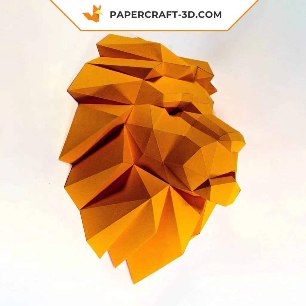 Papercraft tête de lion en origami