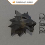 Papercraft tête de loup murale en origami