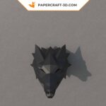Papercraft tête de loup murale en origami