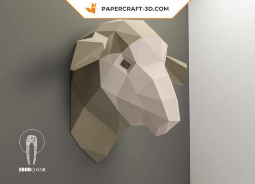 Papercraft Tête de Mouton 3D : Kit Origami Papier DIY à Télécharger