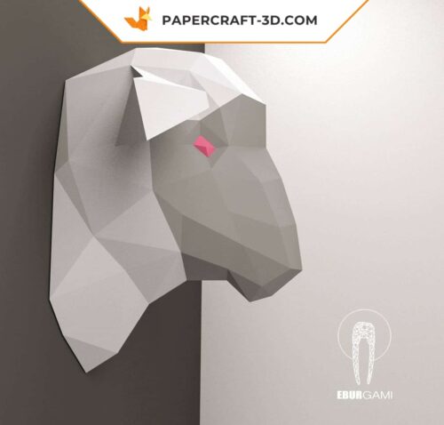 Papercraft Tête de Mouton 3D : Kit Origami Papier DIY à Télécharger