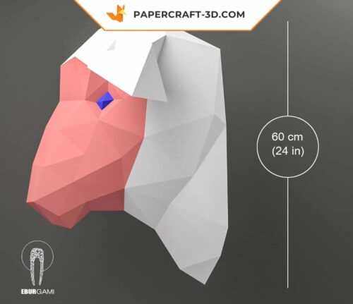Papercraft Tête de Mouton 3D : Kit Origami Papier DIY à Télécharger