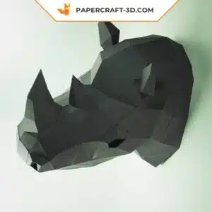 Papercraft Tête de Rhino origami papier 3D à télécharger