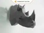 Papercraft Tête de Rhino origami papier 3D à télécharger