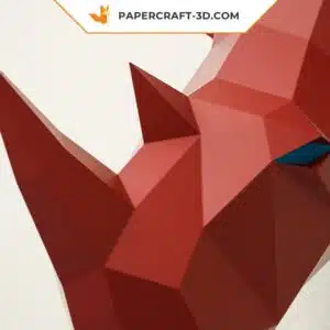 Papercraft tête de rhinocéros en origami papier 3D