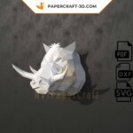 Papercraft tête de sanglier en origami papier 3D