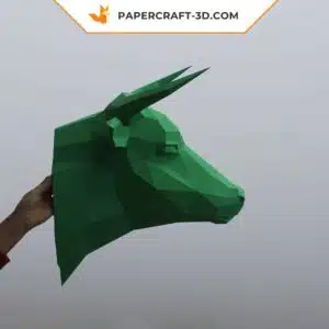 Papercraft tête de taureau en origami papier 3D DIY