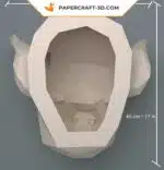 Papercraft cabeza de cerdo mural en origami