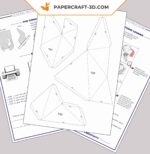 Papercraft cabeza de cerdo mural en origami