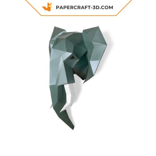 Papercraft tête d’éléphant en origami papier 3D