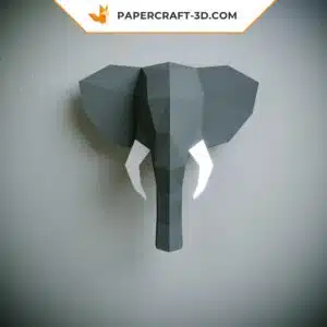 Papercraft tête d’éléphant origami papier 3D