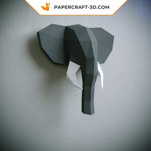 Papercraft tête d’éléphant origami papier 3D