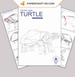 Papercraft de tortue en origami 3D