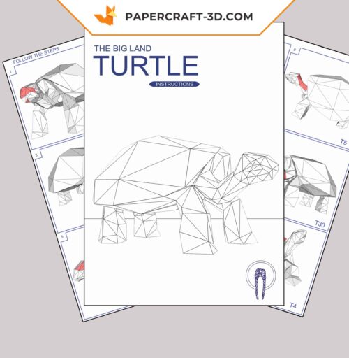 Papercraft de tortue en origami 3D