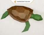 Papercraft tortue origami papier 3D DIY pour décoration d’intérieur