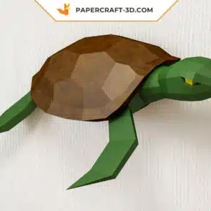 Papercraft tortue origami papier 3D DIY pour décoration d’intérieur