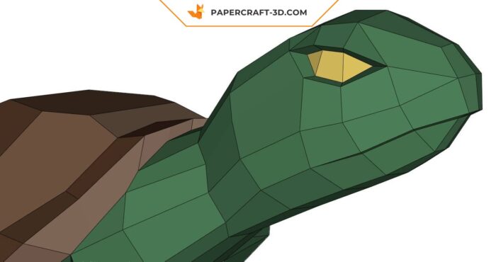 Papercraft tortue origami papier 3D DIY pour décoration d’intérieur