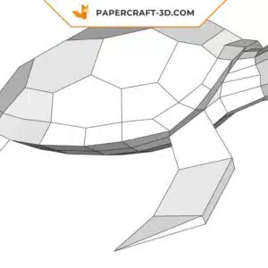 Papercraft tortue origami papier 3D DIY pour décoration d’intérieur