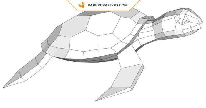 Papercraft tortue origami papier 3D DIY pour décoration d’intérieur