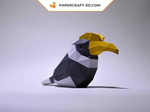 Papercraft Toucan et Calao, oiseaux minimalistes en origami papier 3D