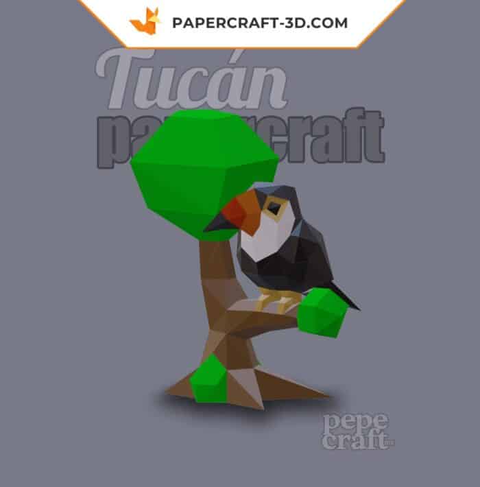 Papercraft Toucan origami papier 3D