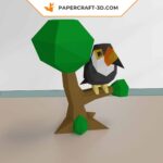 Papercraft Toucan origami papier 3D