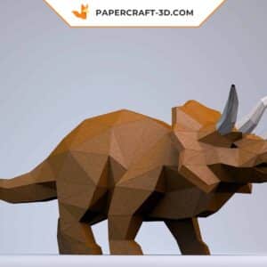 Papercraft Tricératops origami papier 3D