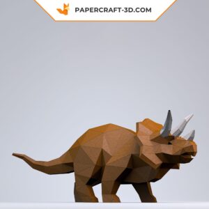 Papercraft Tricératops origami papier 3D