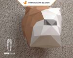 Papercraft Wandtrophäe Englischer Bulldogge in Origami