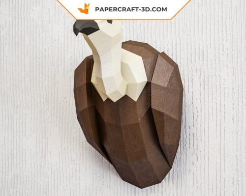 Papercraft trophée d’oiseau 3D : vautour, griffon, condor, aigle en origami papier