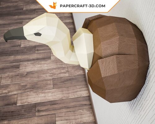 Papercraft trophée d’oiseau 3D : vautour, griffon, condor, aigle en origami papier