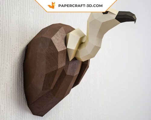 Papercraft trophée d’oiseau 3D : vautour, griffon, condor, aigle en origami papier