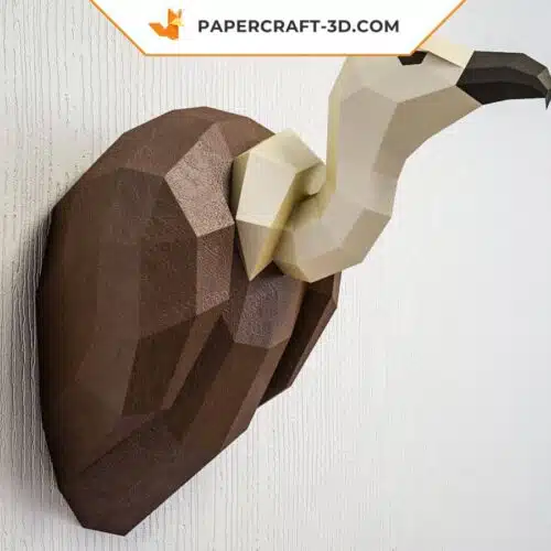 Papercraft trophée d’oiseau 3D : vautour, griffon, condor, aigle en origami papier