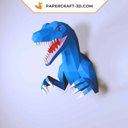 Papercraft Vélociraptor Dinosaure origami papier 3D