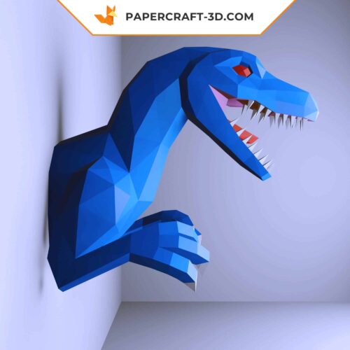 Papercraft Vélociraptor Dinosaure origami papier 3D