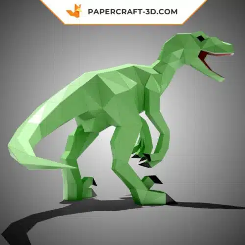 Papercraft of velociraptor in origami